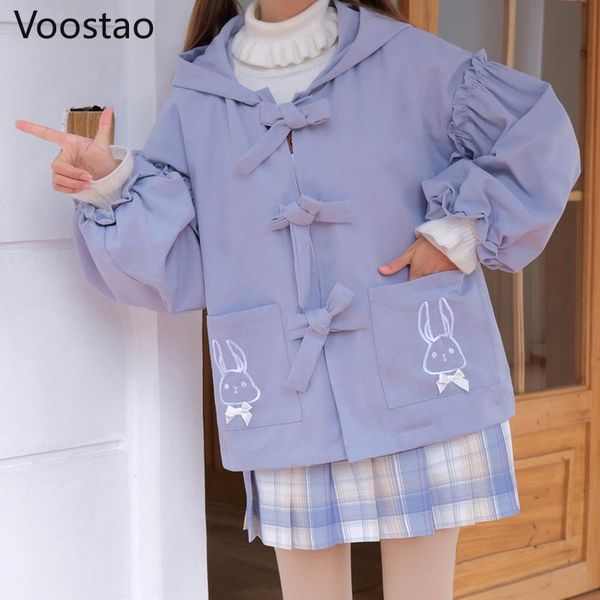 women's jackets japanese spring autumn women sweet embroidery jk coat girly cute bow buttons ruffles hooded outwear kawaii loose, Black;brown
women's jackets japanese spring autumn women sweet embroidery jk coat girly cute bow buttons ruffles hooded outwear kawaii loose, Black;brown
