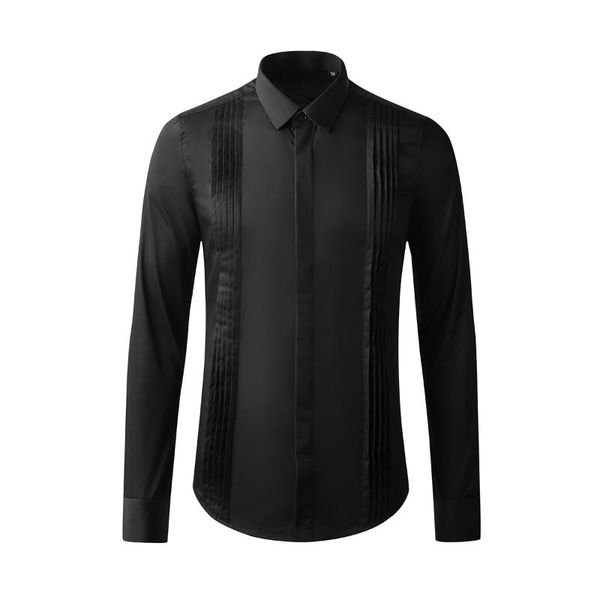 men's casual shirts black white mens luxury solid color long sleeve dress fashion slim fit business and male, White;black
men's casual shirts black white mens luxury solid color long sleeve dress fashion slim fit business and male, White;black