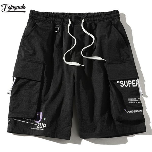 fojaganto summer cargo shorts men trend brand men's high street drawstring knee length pants print casual shorts male 210316, White;black
fojaganto summer cargo shorts men trend brand men's high street drawstring knee length pants print casual shorts male 210316, White;black
