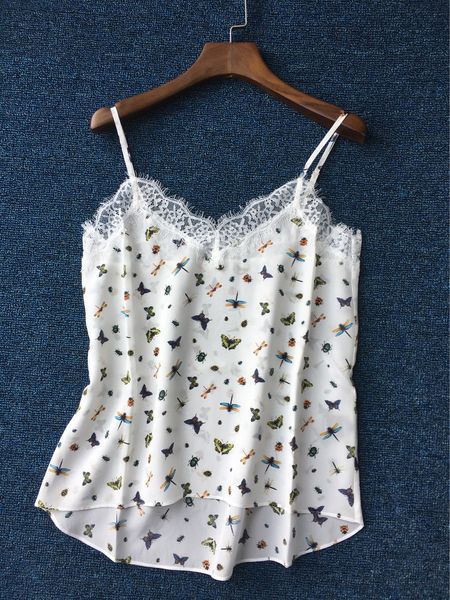 2021 new 100% seda camis mulher borboleta liblula inseto impresso lao avcz, White
2021 new 100% seda camis mulher borboleta liblula inseto impresso lao avcz, White