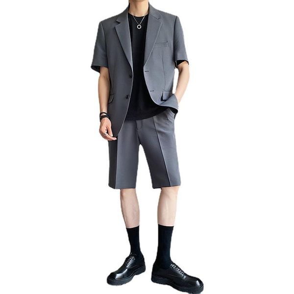 men's suits & blazers 2pcs sets short sleeve shorts korean chic fashion streetwear casual party blazer jacket male, White;black
men's suits & blazers 2pcs sets short sleeve shorts korean chic fashion streetwear casual party blazer jacket male, White;black