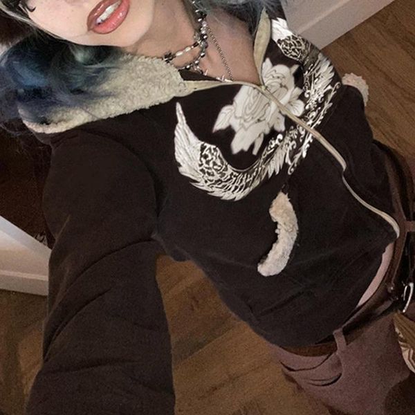 women's jackets e-girl fur hooded y2k grunge fairycore long sleeve cropped coat warm kawaii retro autumn winter chic women outerwear, Black;brown
women's jackets e-girl fur hooded y2k grunge fairycore long sleeve cropped coat warm kawaii retro autumn winter chic women outerwear, Black;brown
