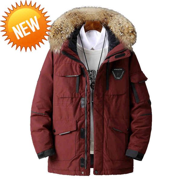 -30 degree winter men down jackets parkas snow jacket white duck thicken coat fur hooded thick warm man windbreaker, Black
-30 degree winter men down jackets parkas snow jacket white duck thicken coat fur hooded thick warm man windbreaker, Black