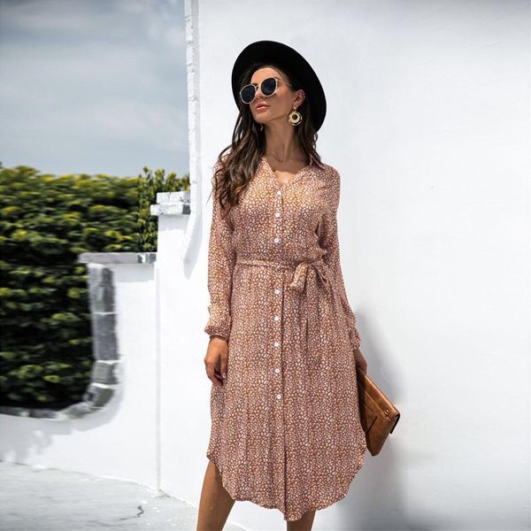 casual dresses long sleeve for women bohemian autumn clothes leopard print shirt dress high waist lace up midi sundress vestidos, Black;gray
casual dresses long sleeve for women bohemian autumn clothes leopard print shirt dress high waist lace up midi sundress vestidos, Black;gray