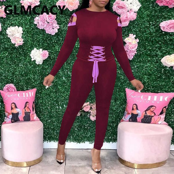 women long sleeve lace up jumpsuit cold shoulder slim corset jumpsuits 210702, White
women long sleeve lace up jumpsuit cold shoulder slim corset jumpsuits 210702, White