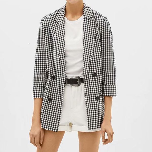 2021 new spring autumn women blazers black white plaid coats fashion ladies office jackets elegant girls causal suit n797, White;black
2021 new spring autumn women blazers black white plaid coats fashion ladies office jackets elegant girls causal suit n797, White;black
