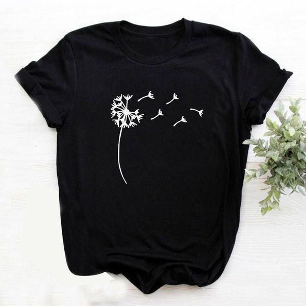 summer new cotton casual funny tshirt wildflower dandelion print women black tshirt gift for lady yong girl tee, White
summer new cotton casual funny tshirt wildflower dandelion print women black tshirt gift for lady yong girl tee, White