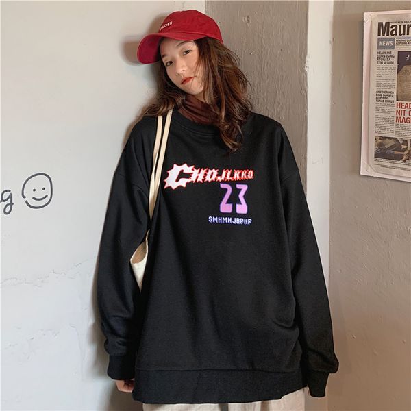2021 new college style loose letter print sweatshirt with drop shoulder sleeves personality simple avh7, Black
2021 new college style loose letter print sweatshirt with drop shoulder sleeves personality simple avh7, Black