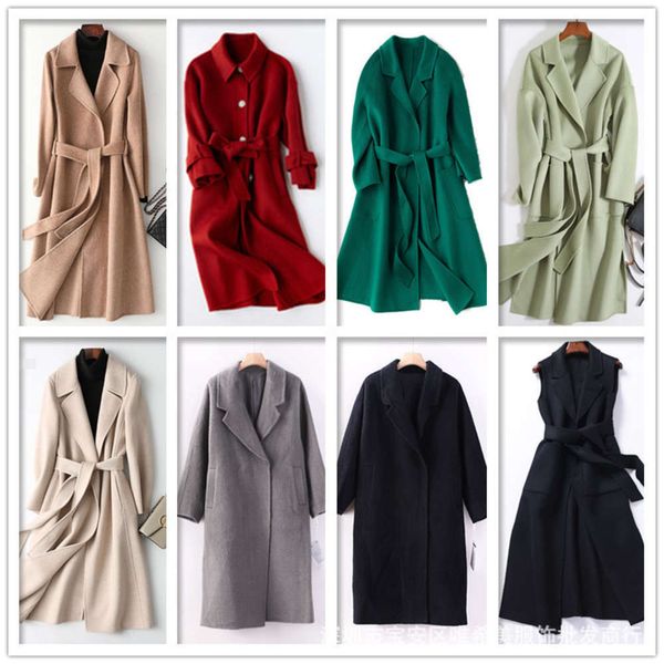 designer version double faced woollen women's korean live medium broadcast long woolen cashmere coat e, Black
designer version double faced woollen women's korean live medium broadcast long woolen cashmere coat e, Black