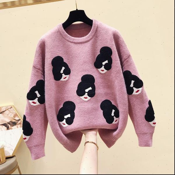 pull femme 2021 winter autumn oversized knitted sweater women lantern sleeve embroidery cartoon thicken pullovers jumper, White;black
pull femme 2021 winter autumn oversized knitted sweater women lantern sleeve embroidery cartoon thicken pullovers jumper, White;black