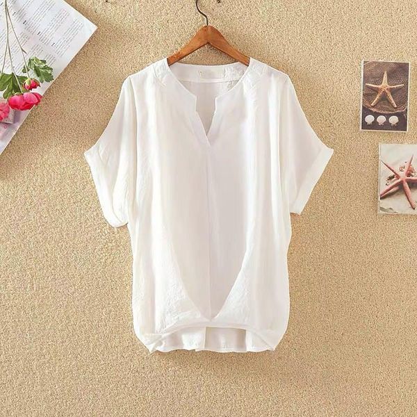 women's blouses & shirts white linen blouse short sleeve slim solid color v neck casual tee female lady blusas summer plus size clothe
women's blouses & shirts white linen blouse short sleeve slim solid color v neck casual tee female lady blusas summer plus size clothe