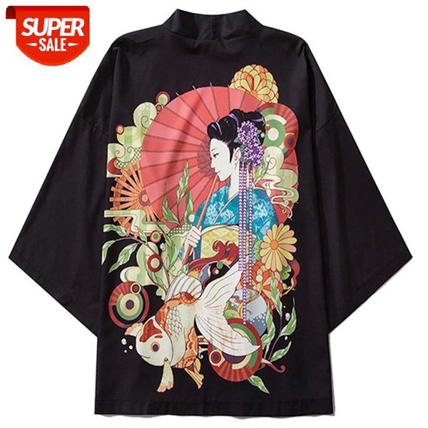 2020 Summer Hip Hop Japanese Kimono Jacket Men Harajuku Fish Geisha Print Streetwear Front Open Coat Hawaiian Cardigan Shirts #mT1q, Black;brown
2020 Summer Hip Hop Japanese Kimono Jacket Men Harajuku Fish Geisha Print Streetwear Front Open Coat Hawaiian Cardigan Shirts #mT1q, Black;brown