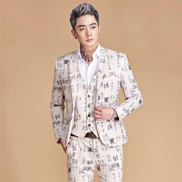 men's suits & blazers print chinese style calligraphy and characters jackets man host show singer performance, White;black
men's suits & blazers print chinese style calligraphy and characters jackets man host show singer performance, White;black