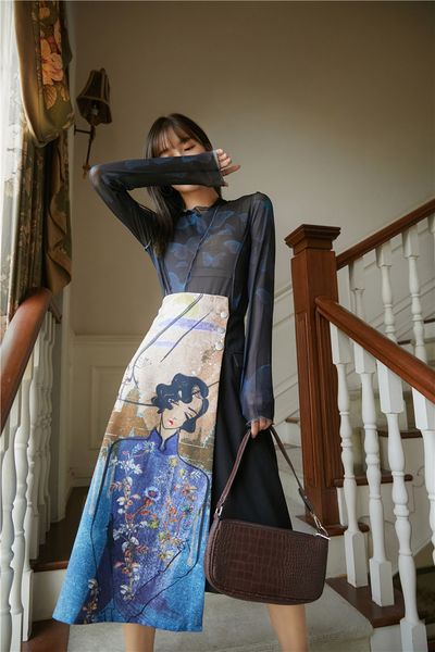 2021 new painting patchwork woman skirts high waist button asymmetrical skirt women autumn fashion designer clothing hz2q, Black
2021 new painting patchwork woman skirts high waist button asymmetrical skirt women autumn fashion designer clothing hz2q, Black