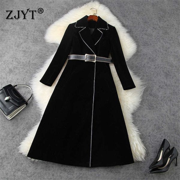 runway fashion winter long velour trench coat for women turn down collar beading outerwear celebrity party vestidos 210601, Tan;black
runway fashion winter long velour trench coat for women turn down collar beading outerwear celebrity party vestidos 210601, Tan;black