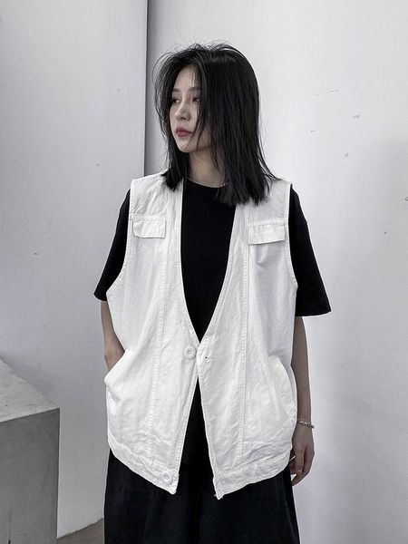 women's vests japanese tooling waistcoat spring summer autumn loose casual vest with sleeveless in 2021, Black;white
women's vests japanese tooling waistcoat spring summer autumn loose casual vest with sleeveless in 2021, Black;white