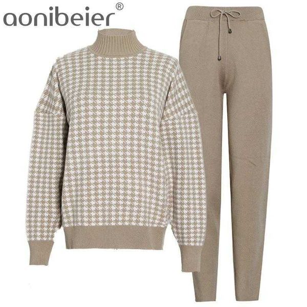 houndstooth knit women sweater costume thick turtleneck winter oversized casual loose pullover sweaters 2 pieces sets 210604, White;black
houndstooth knit women sweater costume thick turtleneck winter oversized casual loose pullover sweaters 2 pieces sets 210604, White;black