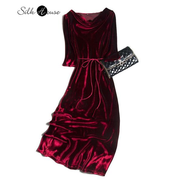 casual dresses 2021 autumn / winter wine red dangling collar medium length mulberry silk velvet warm air dress, Black;gray
casual dresses 2021 autumn / winter wine red dangling collar medium length mulberry silk velvet warm air dress, Black;gray