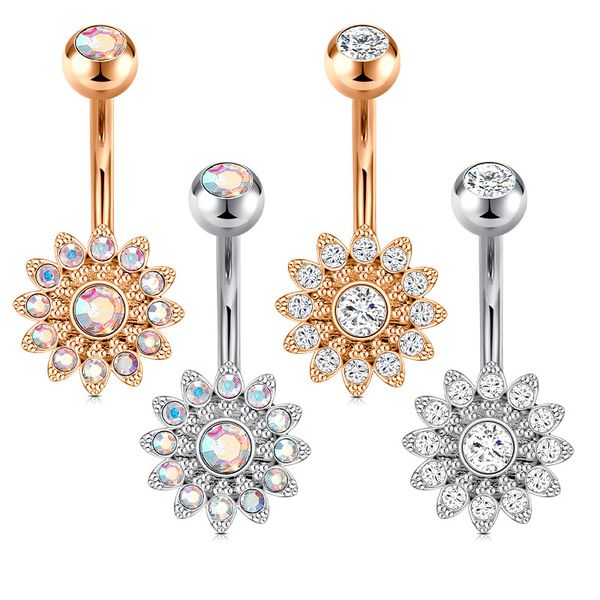 2pc steel button rings crystal flower style navel earring belly piercing body jewelry ombligo, Silver
2pc steel button rings crystal flower style navel earring belly piercing body jewelry ombligo, Silver