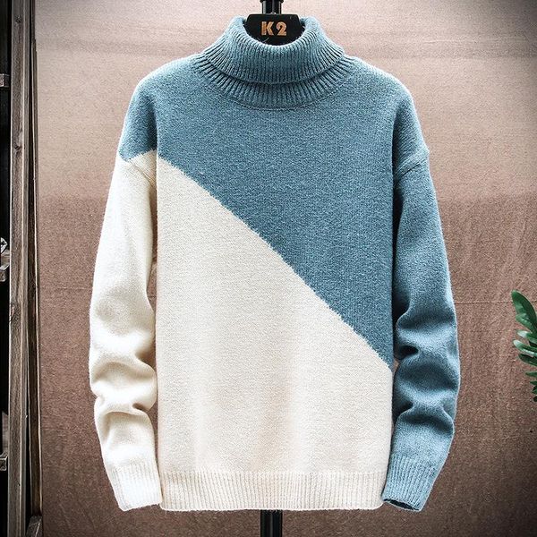men's sweaters 2021 turtleneck color matching sweater youth dual-color patchwork personality all-match bottoming, White;black
men's sweaters 2021 turtleneck color matching sweater youth dual-color patchwork personality all-match bottoming, White;black