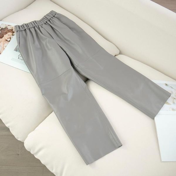 women's pants & capris genuine leather real sheepskin trousers high harem plus size 2021 elastic waist streetwear, Black;white
women's pants & capris genuine leather real sheepskin trousers high harem plus size 2021 elastic waist streetwear, Black;white