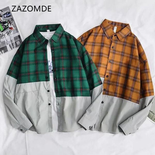 men's casual shirts men plaid patchwork shirt long sleeves irregular 2021 turn down collar mens checkered pattern loose fit, White;black
men's casual shirts men plaid patchwork shirt long sleeves irregular 2021 turn down collar mens checkered pattern loose fit, White;black
