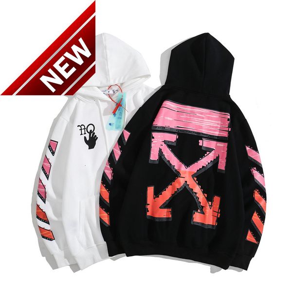 21 off year trend new white brush red purple arrstyle print hooded plush sweater for men and women, Black
21 off year trend new white brush red purple arrstyle print hooded plush sweater for men and women, Black