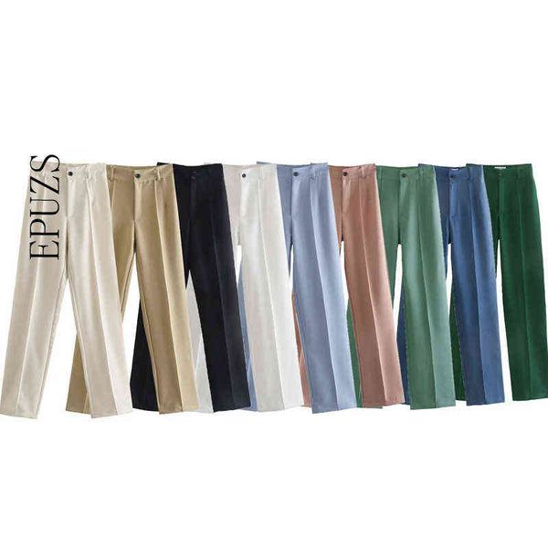 za elegant office white straight pants women vintage joggers women high waist trousers korean women clothing 210706, Black;white
za elegant office white straight pants women vintage joggers women high waist trousers korean women clothing 210706, Black;white