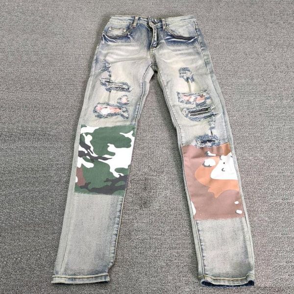 men's jeans fashion street retro men motorcycle pants punk long pant pantalon homme light blue hole stitching camouflage patches
men's jeans fashion street retro men motorcycle pants punk long pant pantalon homme light blue hole stitching camouflage patches