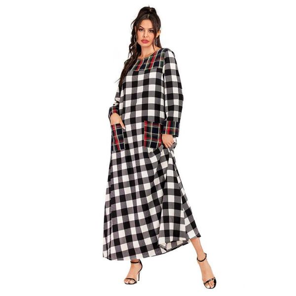 casual dresses woman dress stitching retro double pocket round neck plaid long sleeve 2021 ethnic muslim outfit plus size women clothing, Black;gray
casual dresses woman dress stitching retro double pocket round neck plaid long sleeve 2021 ethnic muslim outfit plus size women clothing, Black;gray