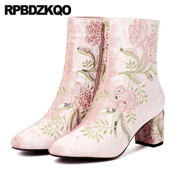 boots 10 side zip round toe size 41 women ankle chunky embroidery pink fur velvet shoes flower handmade big winter embroidered, Black
boots 10 side zip round toe size 41 women ankle chunky embroidery pink fur velvet shoes flower handmade big winter embroidered, Black