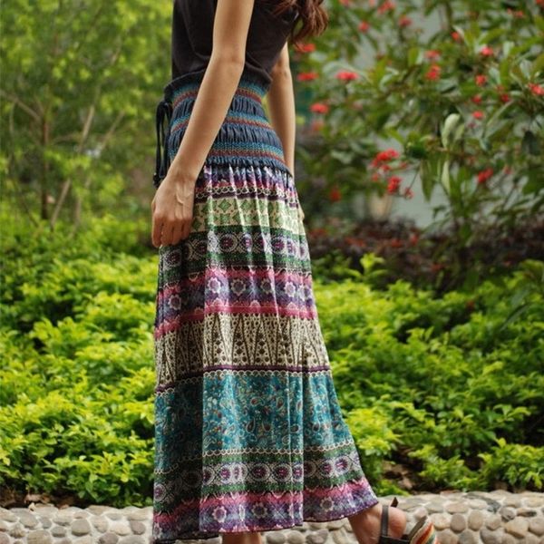 boho floral a-line women's maxi skirt elastic high waist sashes vintage pleated womens skirts summer fashion clothes female 210309, Black
boho floral a-line women's maxi skirt elastic high waist sashes vintage pleated womens skirts summer fashion clothes female 210309, Black