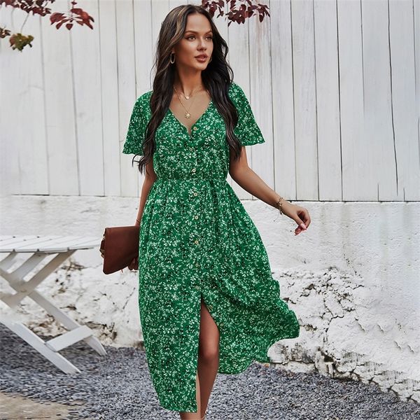 new ladies vintage maxi floral print summer dress women slim casual high waist button bohemian women beach dress vestidos female 210303, Black;gray
new ladies vintage maxi floral print summer dress women slim casual high waist button bohemian women beach dress vestidos female 210303, Black;gray