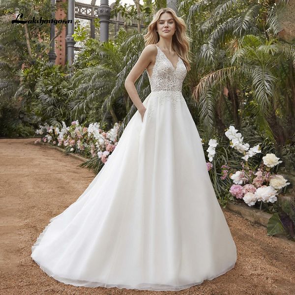 2021 new laksgmigown boho wedding es for bride robe mariee lace appliques v-neck long a line sleeveless bridal gown vestido de noiva kaph, White
2021 new laksgmigown boho wedding es for bride robe mariee lace appliques v-neck long a line sleeveless bridal gown vestido de noiva kaph, White