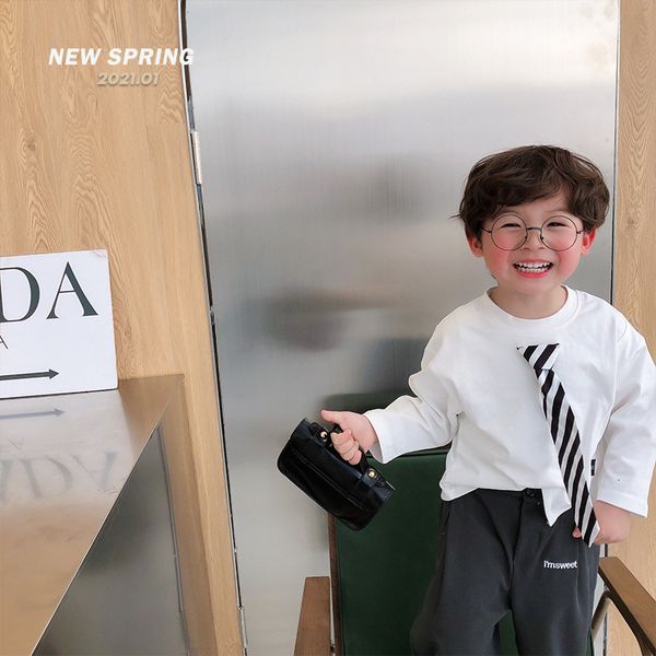 wear children's tie gentleman's t-shirt spring 2021 new baby bottom coat handsome little boy's clothes, Black;white
wear children's tie gentleman's t-shirt spring 2021 new baby bottom coat handsome little boy's clothes, Black;white