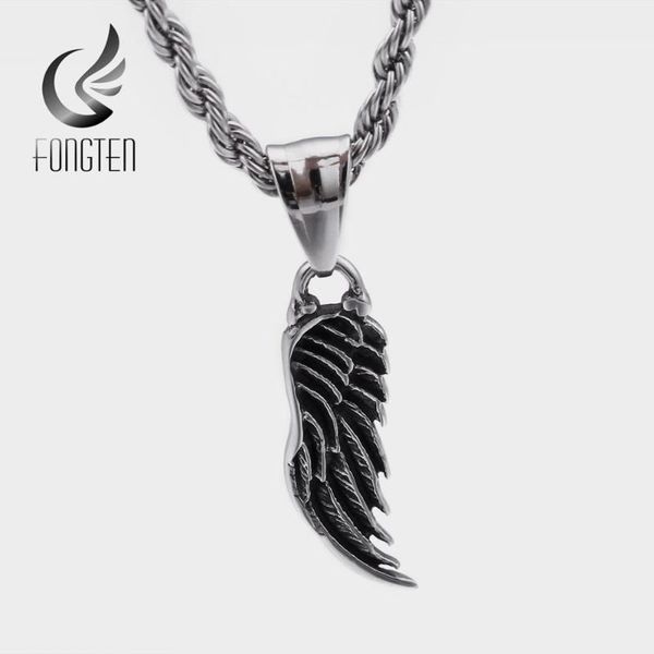 pendant necklaces fongten retro feather wing necklace men stainless steel big punk chain neckelces man fashion jewelry, Silver
pendant necklaces fongten retro feather wing necklace men stainless steel big punk chain neckelces man fashion jewelry, Silver