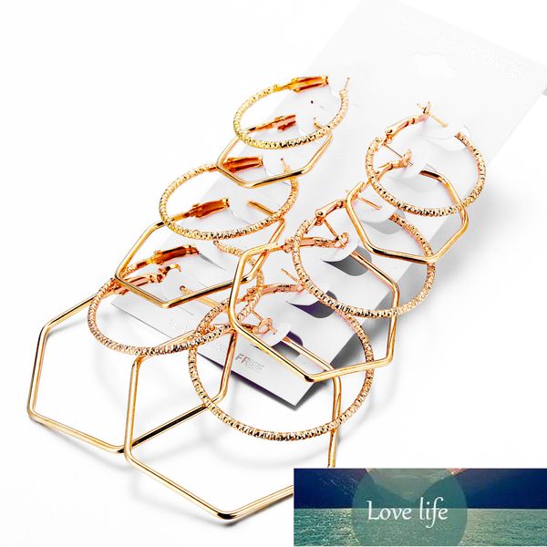 lats 6pcs geometric polygon earring set new creative exaggerated punk round hoop earrings for women 2020 brincos fashion jewelry, Golden;silver
lats 6pcs geometric polygon earring set new creative exaggerated punk round hoop earrings for women 2020 brincos fashion jewelry, Golden;silver