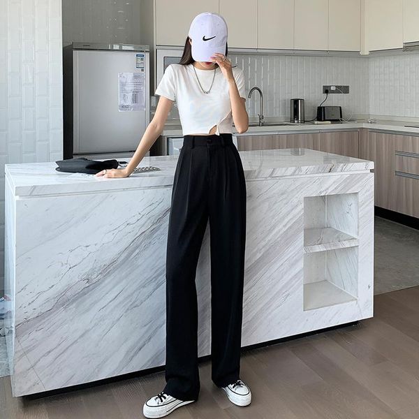 women's pants & capris suit straight wide-leg small high waist slimming casual pendant loose drooping black and white mop xs, Black;white
women's pants & capris suit straight wide-leg small high waist slimming casual pendant loose drooping black and white mop xs, Black;white