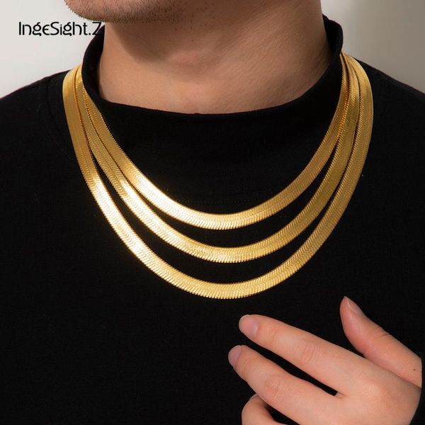 chains ingesight.z punk hip hop copper flat snake chain choker necklace gold color wide clavicle necklaces collar for women men jewelry, Silver
chains ingesight.z punk hip hop copper flat snake chain choker necklace gold color wide clavicle necklaces collar for women men jewelry, Silver