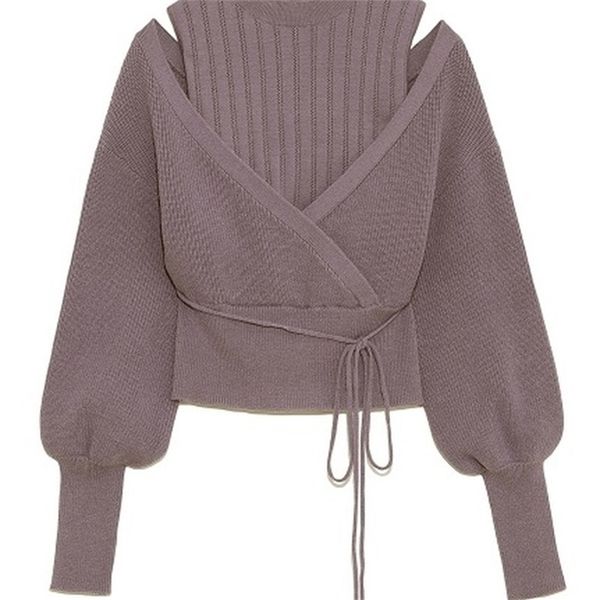 neploe turtleneck drawstring puff sleeve knitted sweaters sweet loose shoulder straples autumn winter pullovers 210805, White;black
neploe turtleneck drawstring puff sleeve knitted sweaters sweet loose shoulder straples autumn winter pullovers 210805, White;black