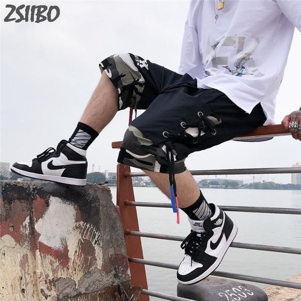 color block goreback pants camouflage streamers baggy shorts men side strap buckle hip hop casual streetwear short pants male, White;black
color block goreback pants camouflage streamers baggy shorts men side strap buckle hip hop casual streetwear short pants male, White;black