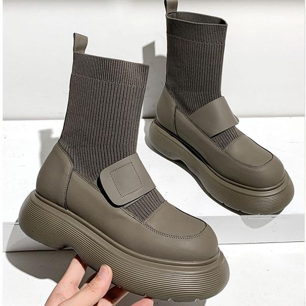 boots hook&loop weave stretch women platform shoes patchwork mid-calf riding botas thicken knitted soled sock bottes femme 2021, Black
boots hook&loop weave stretch women platform shoes patchwork mid-calf riding botas thicken knitted soled sock bottes femme 2021, Black