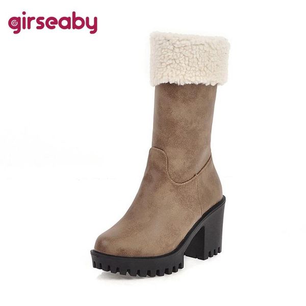 boots girseaby warm fur plush inside winter woman plus size 43 thick heels comfortable mid calf snow with zipper wholesale, Black
boots girseaby warm fur plush inside winter woman plus size 43 thick heels comfortable mid calf snow with zipper wholesale, Black