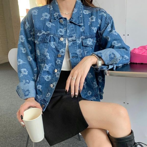 women's jackets harajuku denim jacket women autumn 2021 blue flowers pattern long sleeve casual loose outerwear coats grunge clothes, Black;brown
women's jackets harajuku denim jacket women autumn 2021 blue flowers pattern long sleeve casual loose outerwear coats grunge clothes, Black;brown