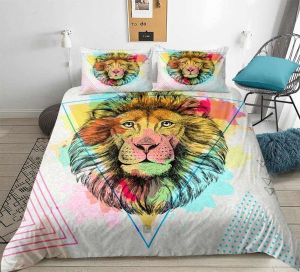 3pcs colorful lion duvet cover set watercolor animal bedding triangle lion quilt cover bed set lion home textil dropship
3pcs colorful lion duvet cover set watercolor animal bedding triangle lion quilt cover bed set lion home textil dropship