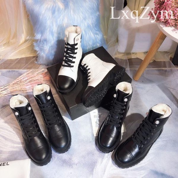 boots winter warm real leather women ankle round toe flat casual shoes female lace up pearl decor platform snow, Black
boots winter warm real leather women ankle round toe flat casual shoes female lace up pearl decor platform snow, Black