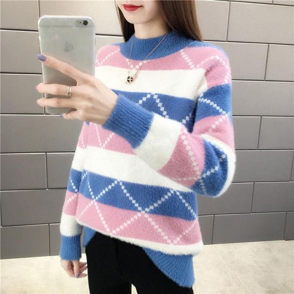 women's sweaters mink plush thickened sweater autumn and winter korean fashion casual loose round neck long sleeved, White;black
women's sweaters mink plush thickened sweater autumn and winter korean fashion casual loose round neck long sleeved, White;black