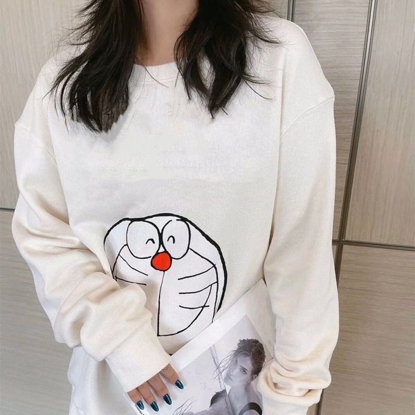 design clothing 21 autumn printed sweater white round neck loose pullover sweater pure cotton korean qingdao, Black
design clothing 21 autumn printed sweater white round neck loose pullover sweater pure cotton korean qingdao, Black