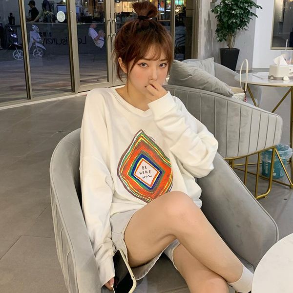 women's hoodies & sweatshirts spring and autumn loose lazy style sweater korean-style round neck diamond, Black
women's hoodies & sweatshirts spring and autumn loose lazy style sweater korean-style round neck diamond, Black