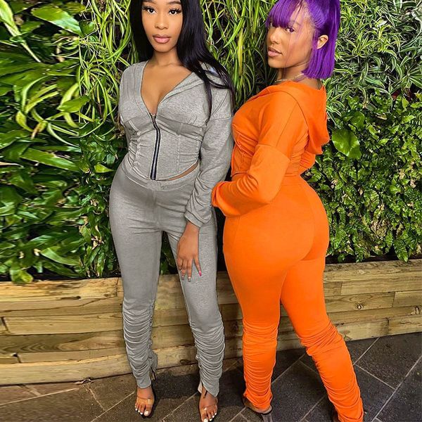 2 piece sets womens outfits zip up corset hooded jacket and stacked sweatpants activewear ladies tracksuit c85-dh40, White
2 piece sets womens outfits zip up corset hooded jacket and stacked sweatpants activewear ladies tracksuit c85-dh40, White